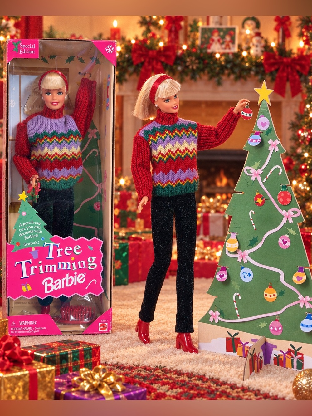 Vintage 1998 Tree Trimming Barbie Special Edition Mattel 22967 NIB